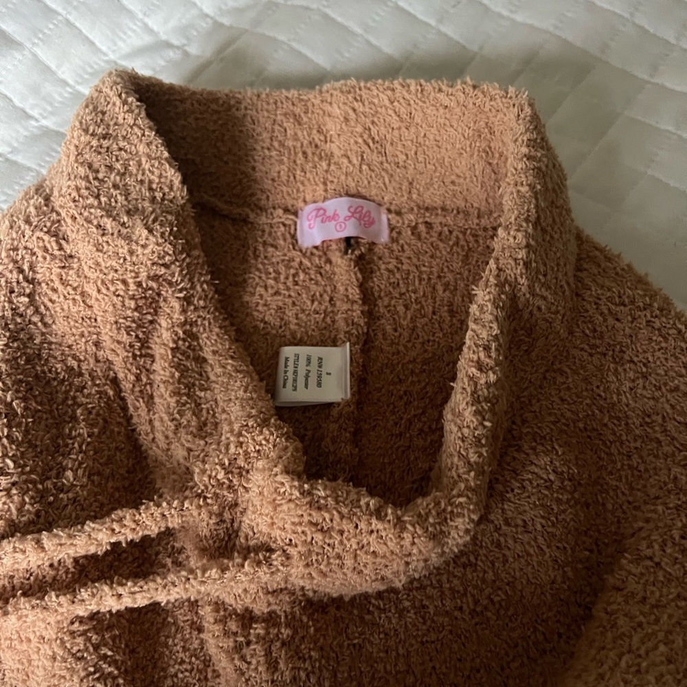 Pink Lily - BRAND NEW MOVIES AND CHILL FUZZY BROWN LOUNGE PANTS